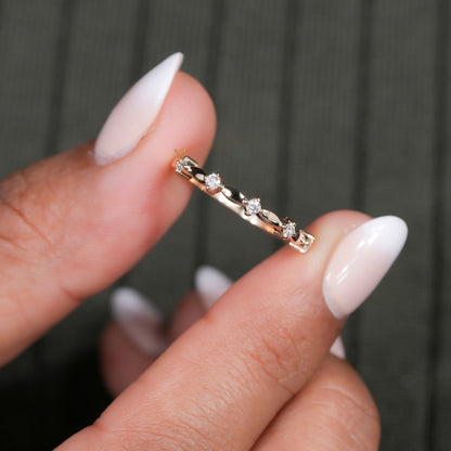 Half Eternity Knot Braided Stackable Wedding Band