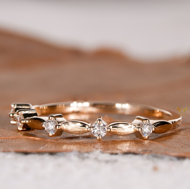 Half Eternity Knot Braided Stackable Wedding Band