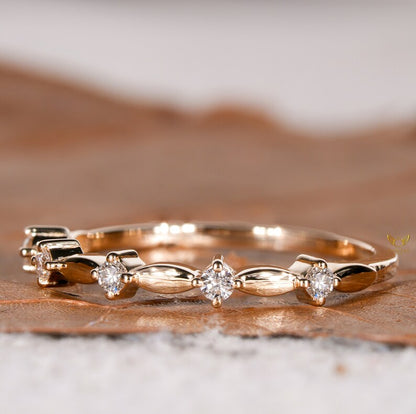 Half Eternity Knot Braided Stackable Wedding Band