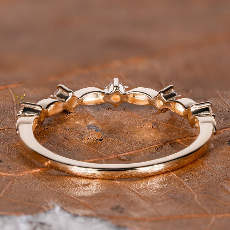 Half Eternity Knot Braided Stackable Wedding Band