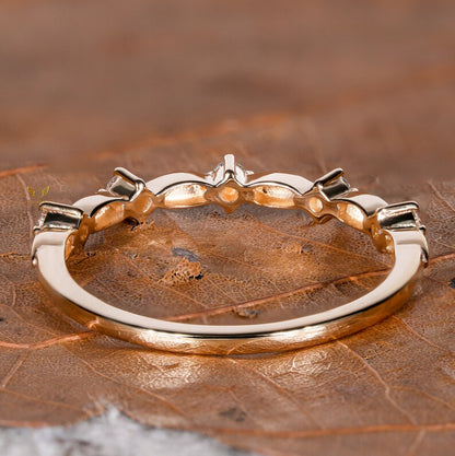 Half Eternity Knot Braided Stackable Wedding Band