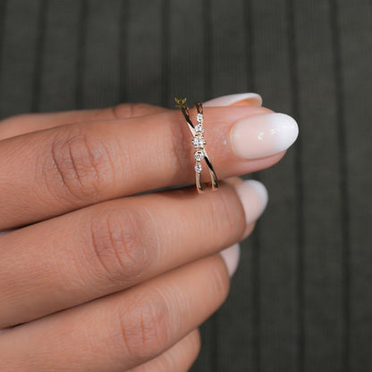 14K Gold Lab Grown Diamond 5 Stone Split Shank Ring