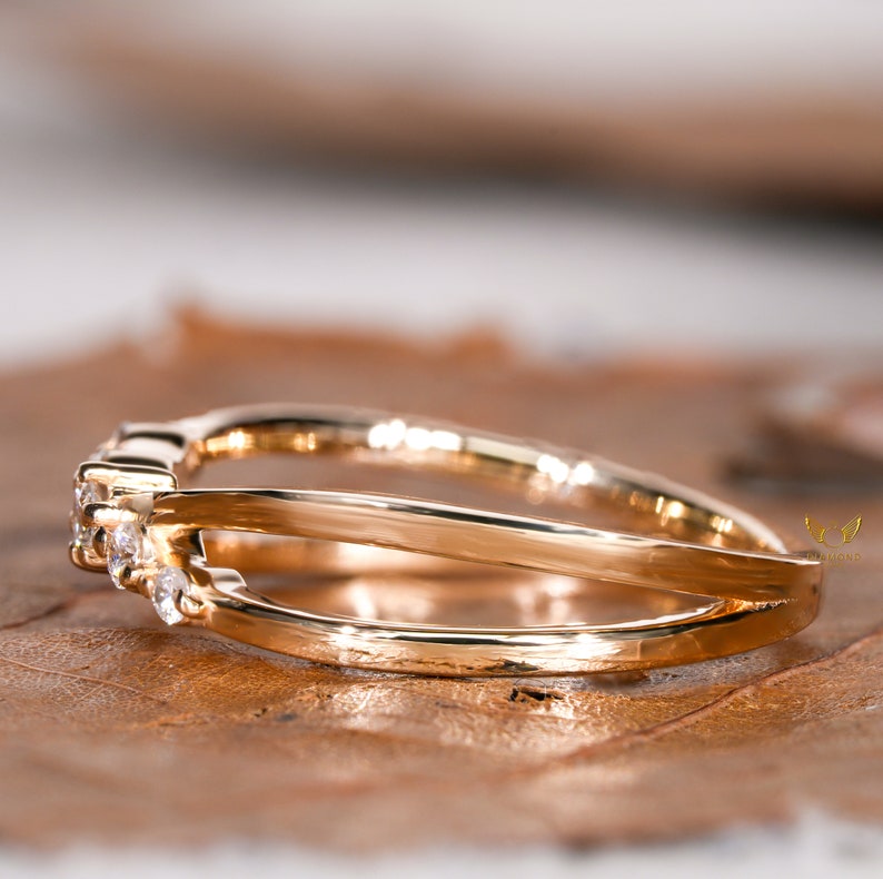 14K Gold Lab Grown Diamond 5 Stone Split Shank Ring