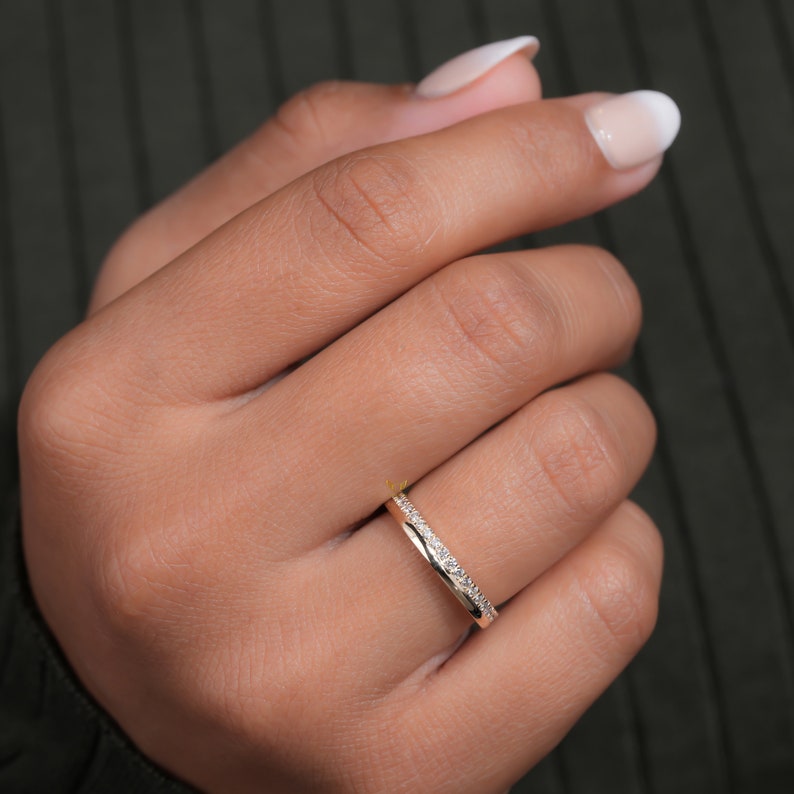 Lab Diamond Full Eternity Band – Minimal 14K Gold Stackable Ring