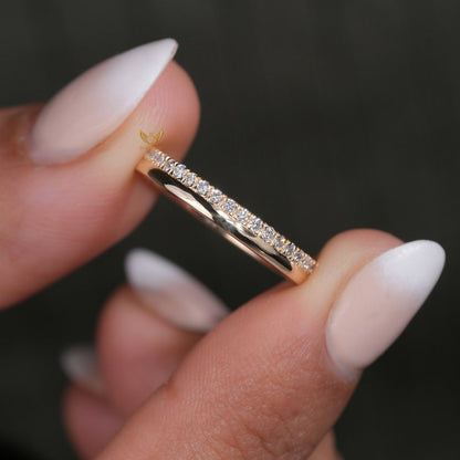 Lab Diamond Full Eternity Band – Minimal 14K Gold Stackable Ring