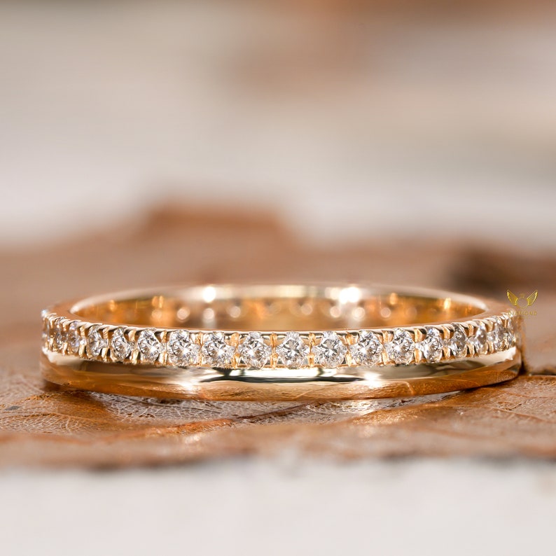 Lab Diamond Full Eternity Band – Minimal 14K Gold Stackable Ring