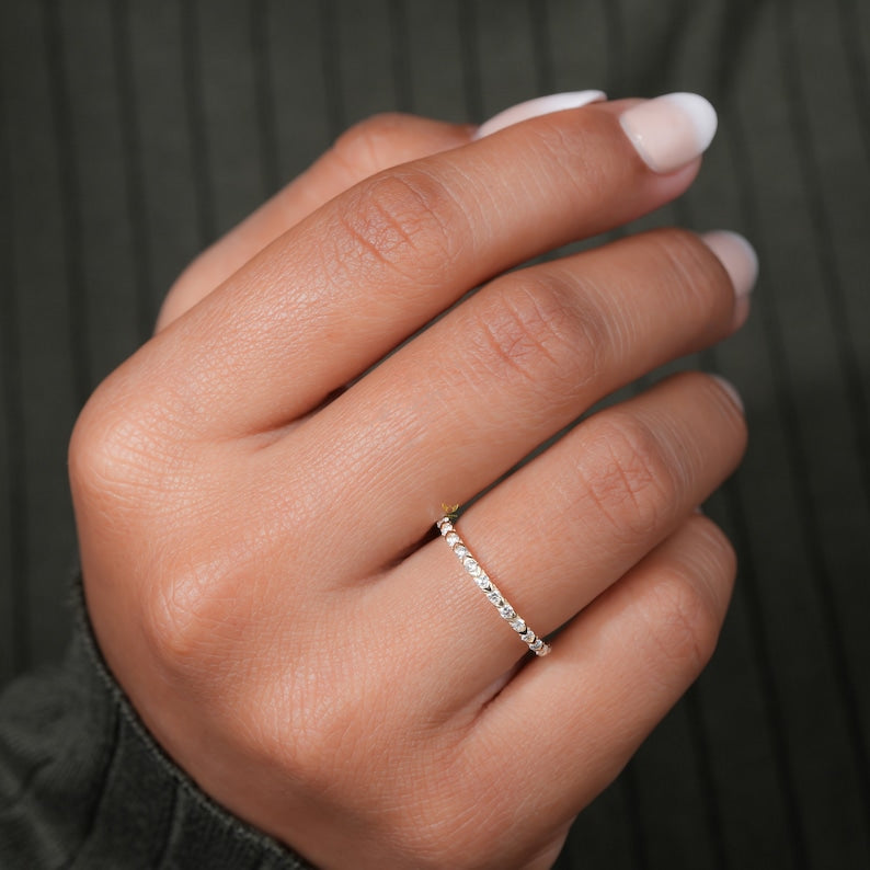 14K Gold Lab Diamond Full Eternity Bezel Wedding Band