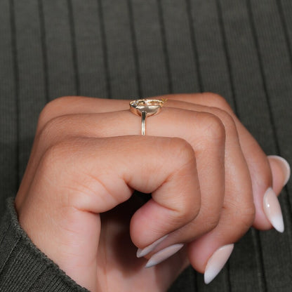 Lab Diamond Crescent Moon Ring | 14K Gold Dainty Stacking Ring
