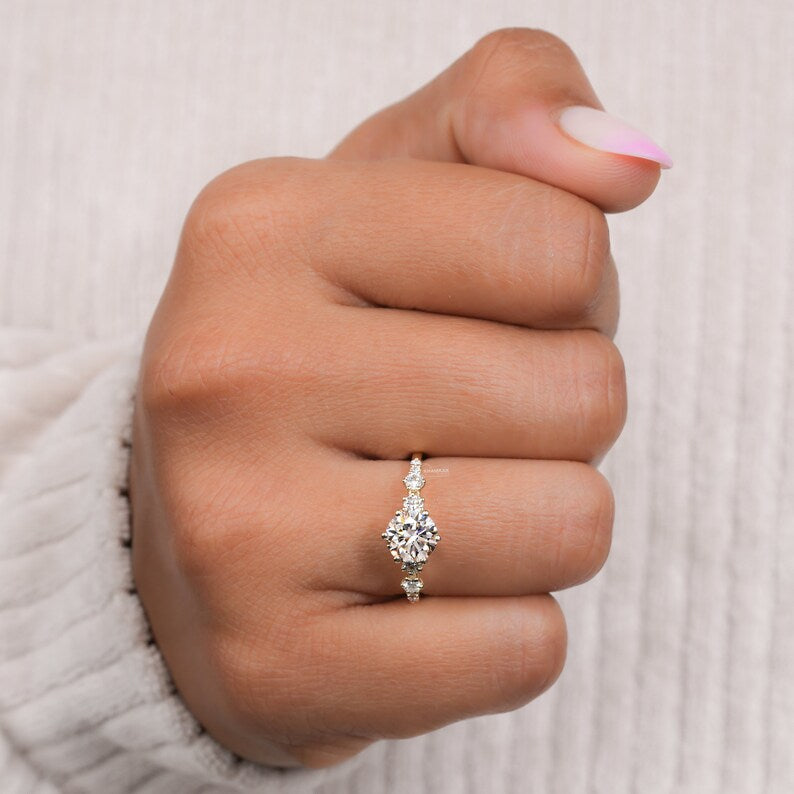 1Ct Round Lab Diamond Promise Ring for Her