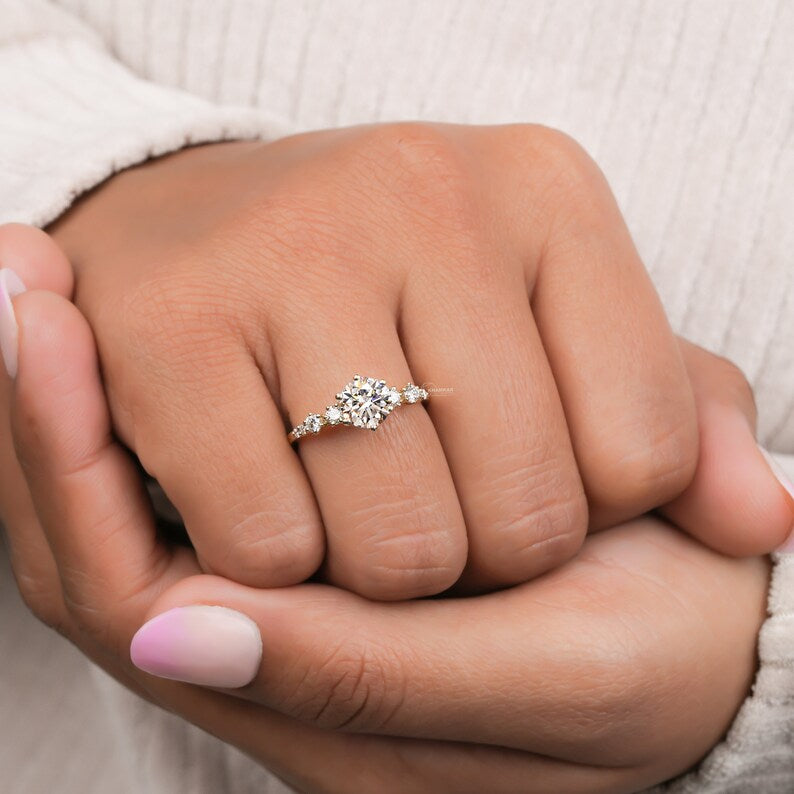 1Ct Round Lab Diamond Promise Ring for Her