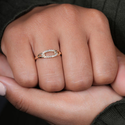 14K Gold Lab Diamond Minimalist Chain Link Ring