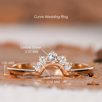 Lab Grown Diamond Curved Chevron Nesting Ring