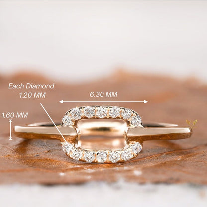 Single Link Diamond Ring Minimal Daily Wear Ring for Women