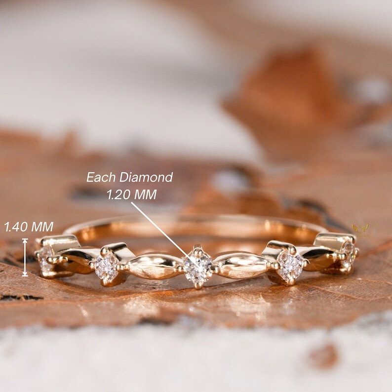 Half Eternity Knot Braided Stackable Wedding Band