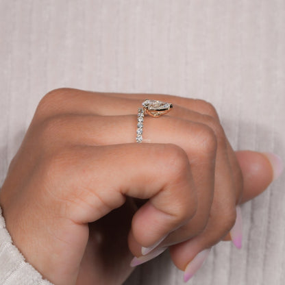 Pear Cut Lab Diamond Wedding Band Ring For Her