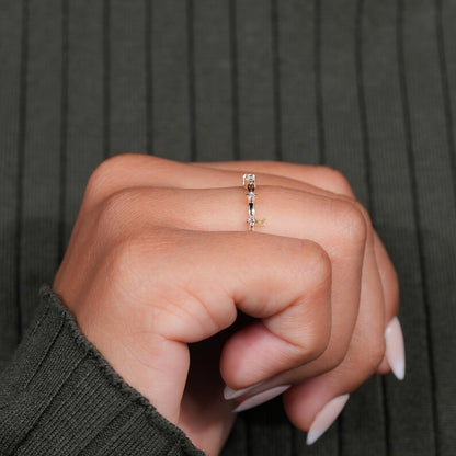 Half Eternity Knot Braided Stackable Wedding Band