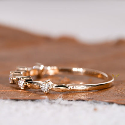 Half Eternity Knot Braided Stackable Wedding Band