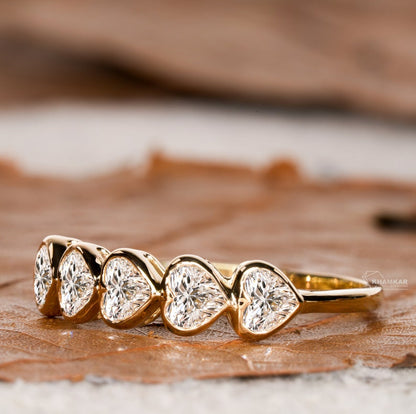 Heart Cut Lab Grown Diamond Half Eternity Band – 1.25 TCW