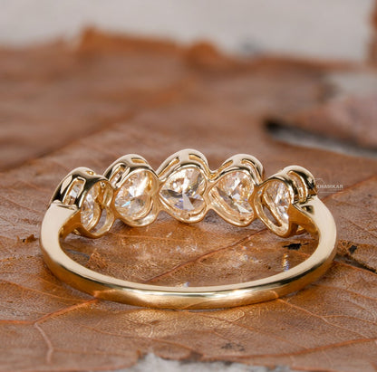 Heart Cut Lab Grown Diamond Half Eternity Band – 1.25 TCW