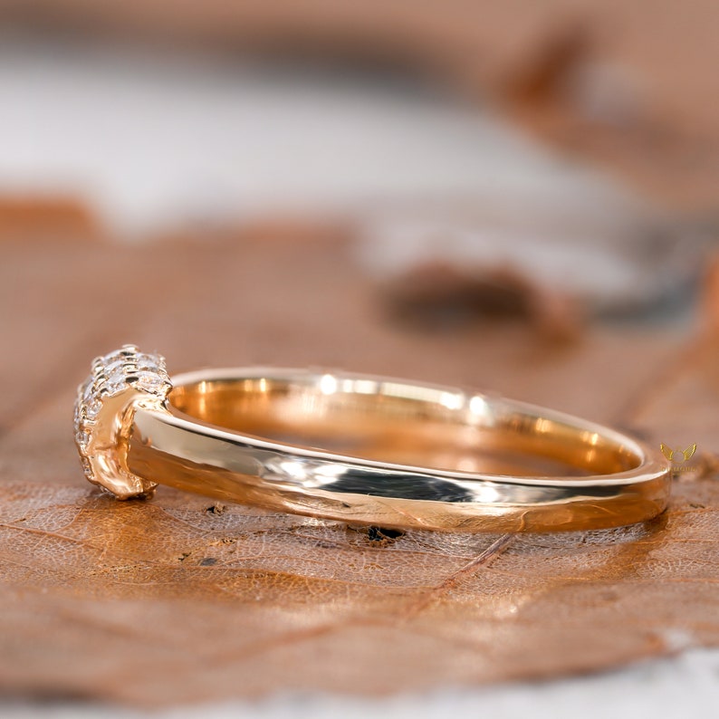 Lab Diamond Bubble Ring in 14K Gold | Dainty Minimalist Stacking Ring