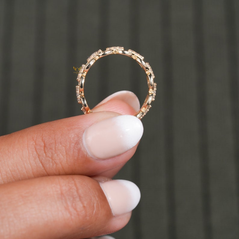 Lab Grown Diamond Open Chain Link Ring in 14K Gold