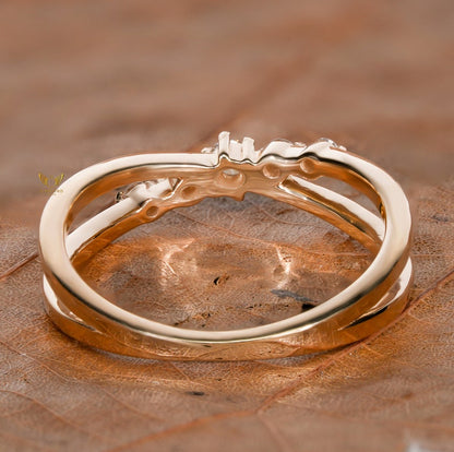 14K Gold Lab Grown Diamond 5 Stone Split Shank Ring