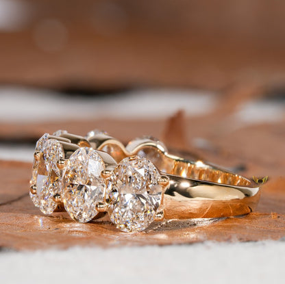 7 stone Oval Lab Diamond Band â€“ Half Eternity Wedding Ring