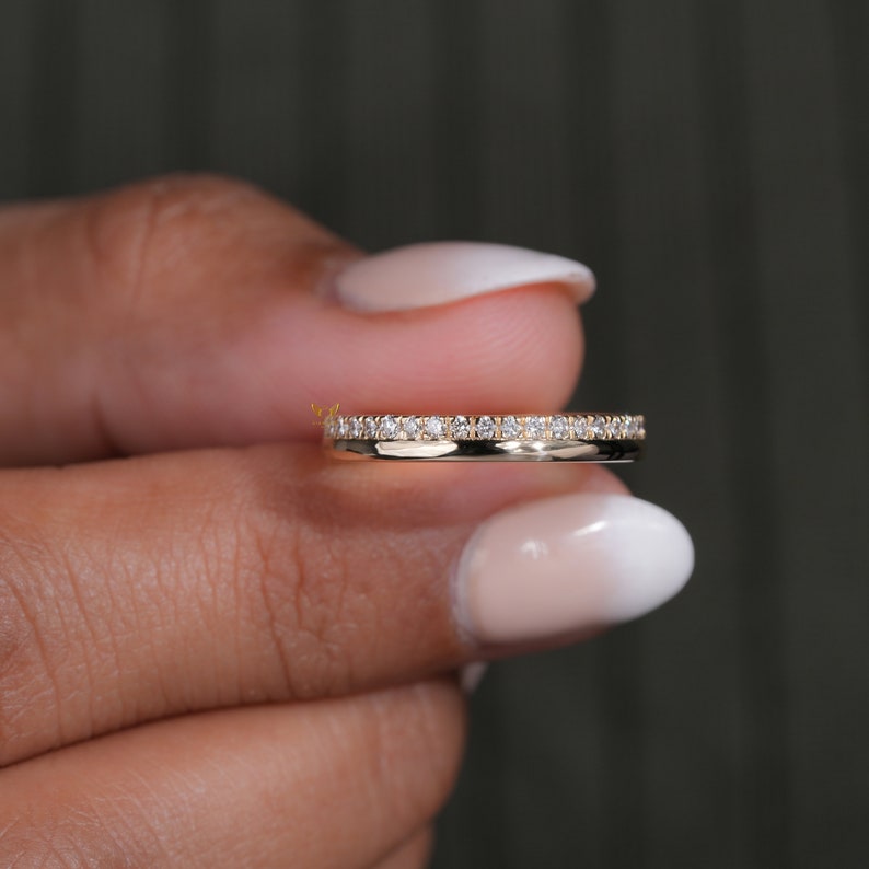 Lab Diamond Full Eternity Band – Minimal 14K Gold Stackable Ring