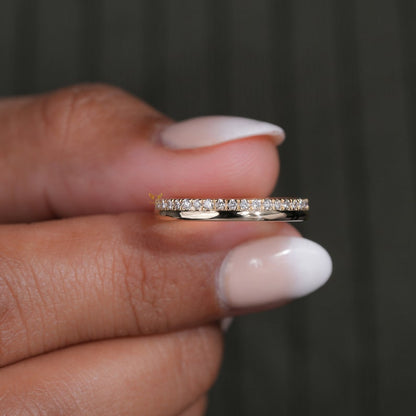 Lab Diamond Full Eternity Band – Minimal 14K Gold Stackable Ring