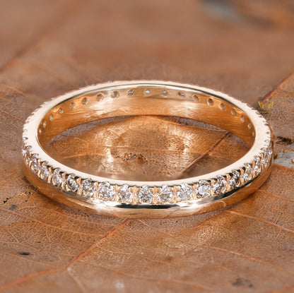 Lab Diamond Full Eternity Band – Minimal 14K Gold Stackable Ring