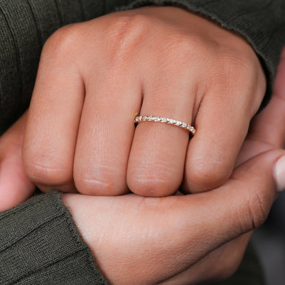 14K Gold Lab Diamond Full Eternity Bezel Wedding Band