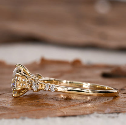 1Ct Round Lab Diamond Promise Ring for Her