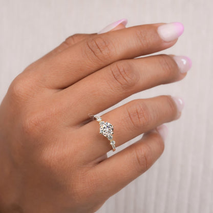 1Ct Round Lab Diamond Promise Ring for Her