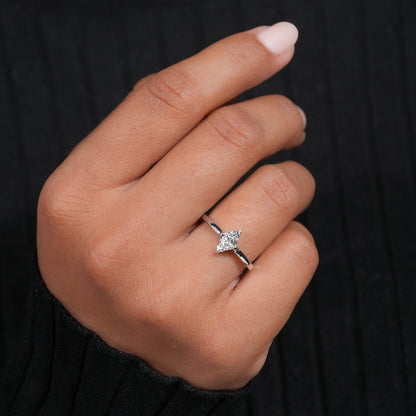 Triangle Lab Diamond Two-Stone Ring Unique Engagement Ring