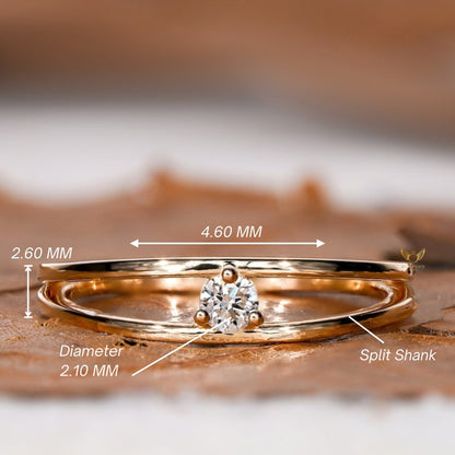 Split Shank Lab Grown Diamond Solitaire Engagement Ring