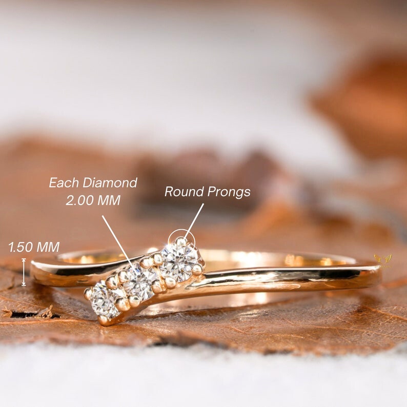 Tiny Lab Grown Diamond Three Stone Engagement Ring for Her