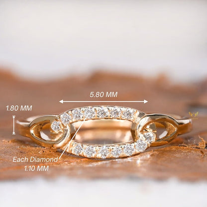 14K Gold Lab Diamond Minimalist Chain Link Ring