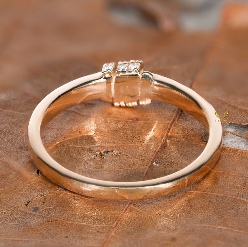 Lab Diamond Bubble Ring in 14K Gold | Dainty Minimalist Stacking Ring