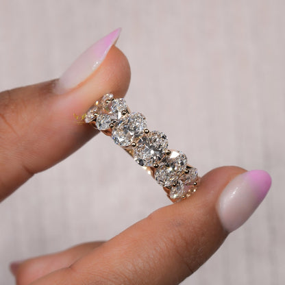 7 stone Oval Lab Diamond Band â€“ Half Eternity Wedding Ring
