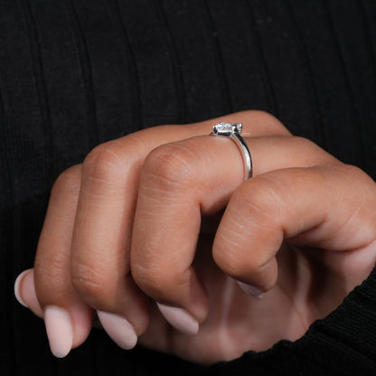 Triangle Lab Diamond Two-Stone Ring Unique Engagement Ring