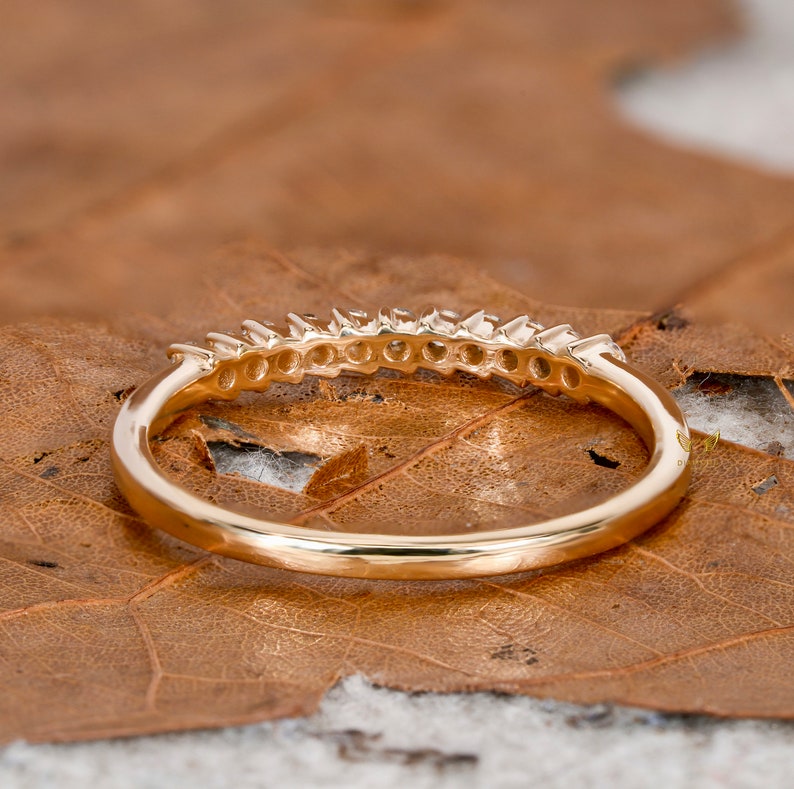 14K Gold Lab Grown Diamond Half Eternity Wedding Band