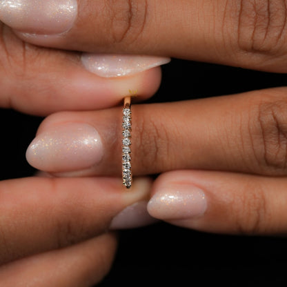 14K Gold Lab Grown Diamond Half Eternity Wedding Band