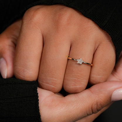 14K Gold Lab Grown Diamond Star Celestial Ring
