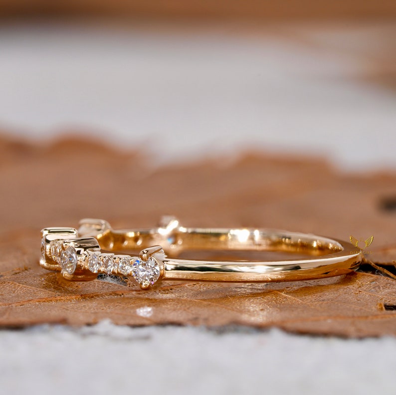 14K Gold Lab Diamond Pave Half Eternity Minimalist Ring
