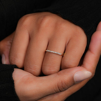 14K Gold Lab Grown Diamond Half Eternity Wedding Band