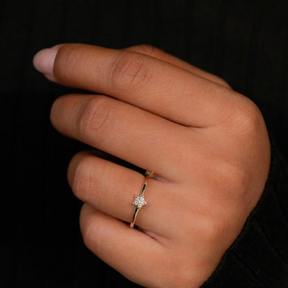 14K Gold Lab Grown Diamond Star Celestial Ring