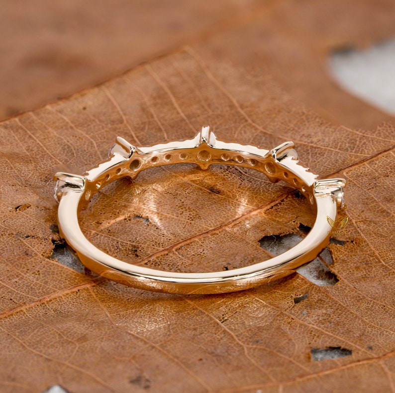 14K Gold Lab Diamond Pave Half Eternity Minimalist Ring