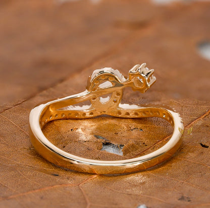 Small Lab Diamond Pave Ring for Women | Minimalist Anniversary Ring