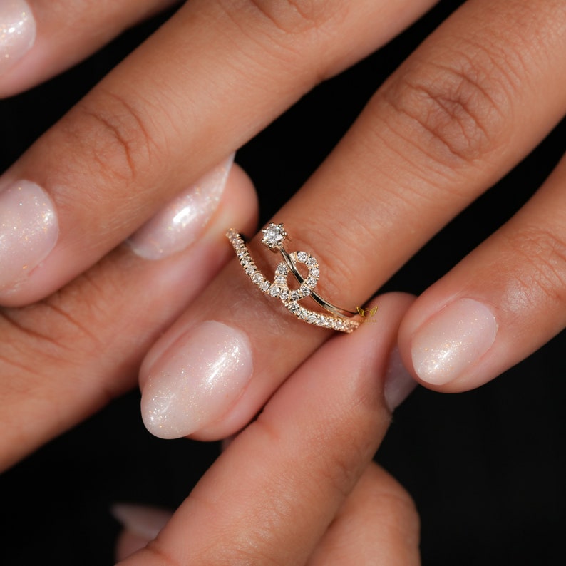 Small Lab Diamond Pave Ring for Women | Minimalist Anniversary Ring