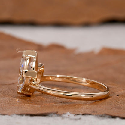1.01CT Marquise Lab Diamond Three Stone Engagement Ring